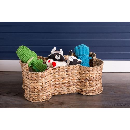  Bone Dry DII Bone Shape Pet Organizer Storage Basket for Home Decor, Pet Toy, Blankets, Leashes and Food