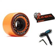 Bones Rough Riders Tank Skateboard Wheels - Orange - 59mm Reds Bearings and CCS Skate Tool