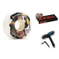 Bones Decenzo Monkey Bizz V2 Locks Skateboard Wheels - 52mm Reds Bearings and CCS Skate Tool