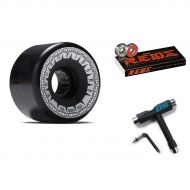 Bones Rough Riders Tank Skateboard Wheels - Black - 56mm Reds Bearings and CCS Skate Tool