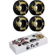 Bones Skateboard Wheels 100s Black with Independent ABEC 7 Bearings