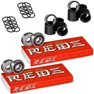 Bones Super Reds Skateboard Bearings, 2 x 8 Packs w/Spacers and Washers