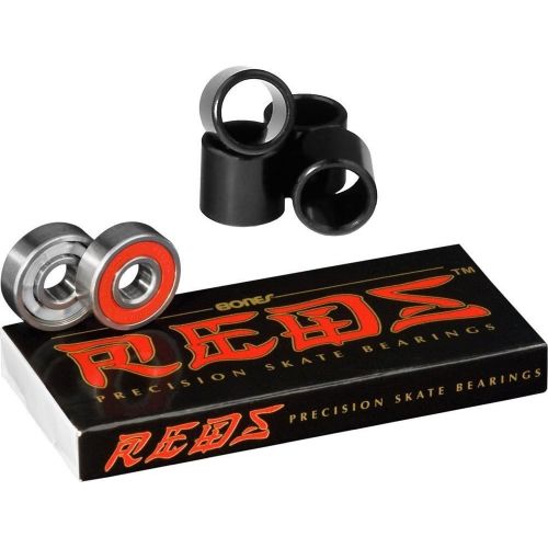  Bones Reds Precision Skate Bearings (8 Pack w/ 4 Spacers)