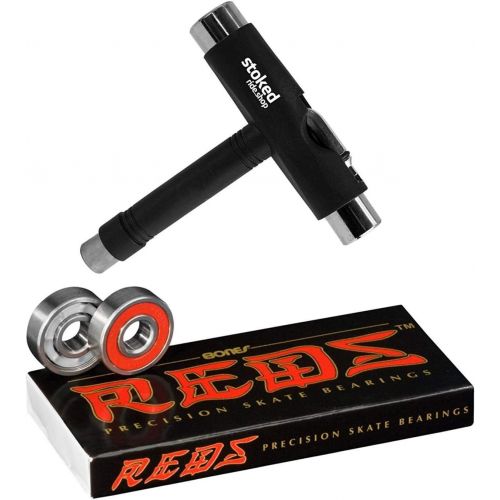  Bones Reds Skateboard Bearings 8-Pack [for Skateboards, Longboards, Scooters, Spinners]