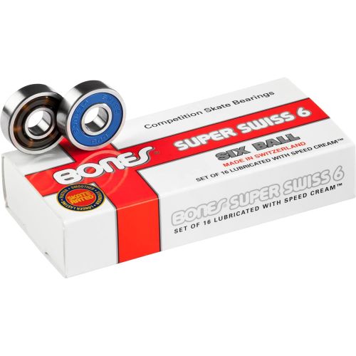  Bones Super Swiss 6 Bearings 8mm 16 Pack