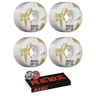 Bones Wheels 58mm SPF Reflections Skateboard Wheels with Bones Bearings - 8mm Bones Reds Precision Skate Rated Skateboard Bearings - Bundle of 2 Items