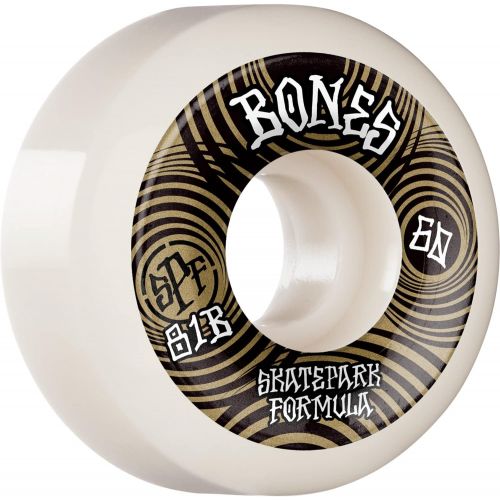  Bones Wheels SPF P5 Ripples White/Gold Skateboard Wheels - 60mm 81b (Set of 4)