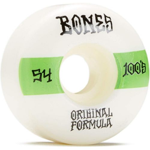  Bones Wheels Bones 100s #14 V4 Wide Skateboard Wheels White 54mm (WSBABCM540014A4)