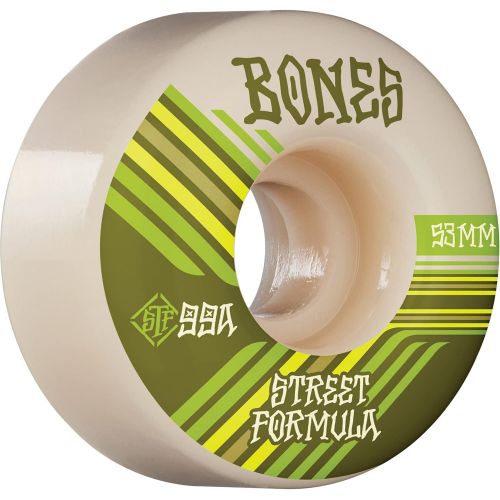  Bones Wheels - Street Tech Formula V4 Retros 53mm 99a White - Skateboard Wheels (Set of 4)