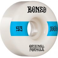 Bones Wheels 100s OG V4 White/Blue Skateboard Wheels - 53mm 100a (Set of 4)