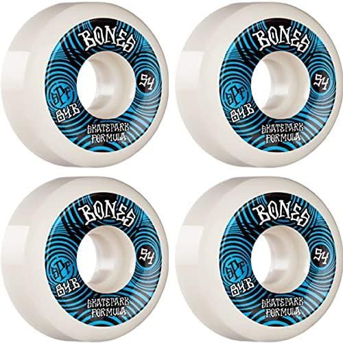  Bones Wheels SPF P5 Ripples White/Blue Skateboard Wheels - 54mm 84b (Set of 4)