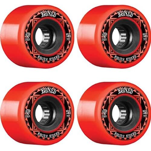  Bones Wheels ATF Rough Rider Runners Red/Black Skateboard Wheels - 56mm 80a (Set of 4)