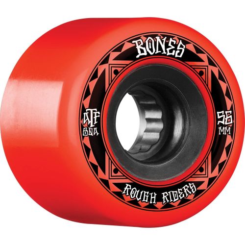  Bones Wheels ATF Rough Rider Runners Red/Black Skateboard Wheels - 56mm 80a (Set of 4)