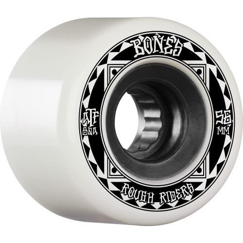  Bones Wheels ATF Rough Rider Runners Skateboard Wheels - 56mm 80a (Set of 4), Multicolor