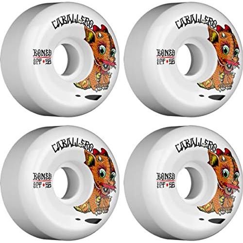  Bones Wheels Steve Caballero Pro SPF Baby Dragon Sidecut White Skateboard Wheels - 56mm 84b (Set of 4)