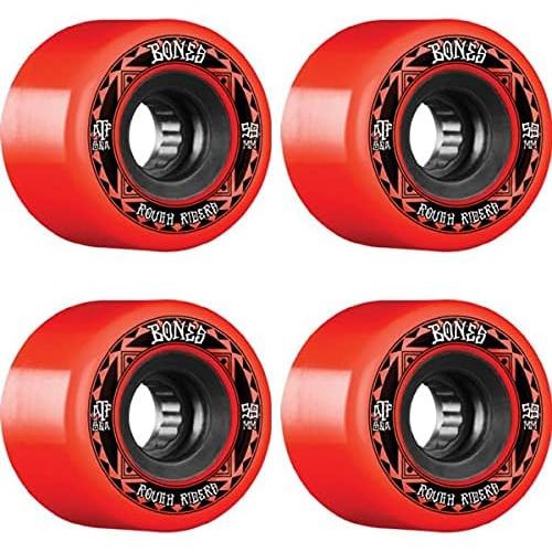  Bones Wheels ATF Rough Rider Runners Red/Black Skateboard Wheels - 59mm 80a (Set of 4)