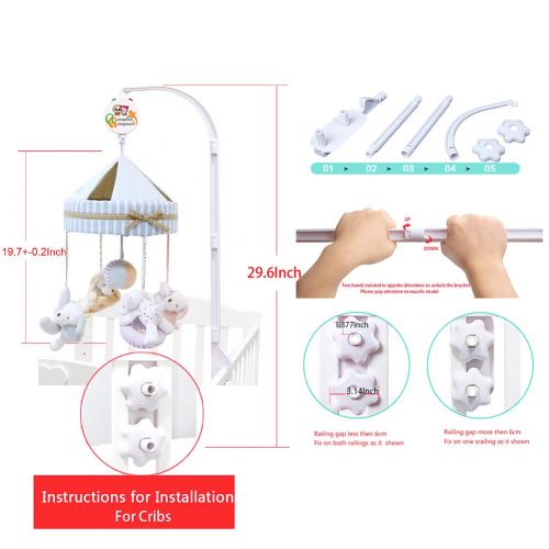  Bongoli&Bongsuni Baby Crib Musical Mobile Decoration Newborn Gift 35 Tunes Plush Musical Mobile (Love Dog)