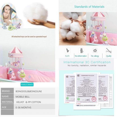  Bongoli&Bongsuni Baby Crib Musical Mobile Decoration Newborn Gift 35 Tunes Plush Musical Mobile (Love Rabbit)