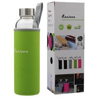 Bonison Stylish Environmental Borosilicate Glass Water Bottle with Colorful Nylon Sleeve