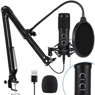 [아마존베스트]Bonke 【2020 Upgraded】 USB Condenser Microphone for Computer, Great for Gaming, Podcast, LiveStreaming, YouTube Recording, Karaoke on PC, Plug & Play, with Adjustable Metal Arm Stand, Ide