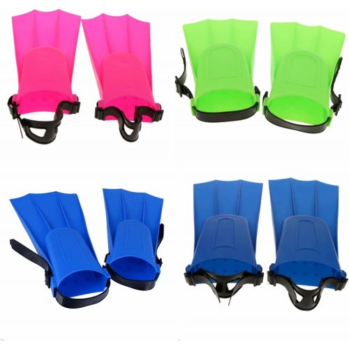  Bonlting 1 Pair Children Diving Fins Short Floating Adjustable Learn Swimming Flippers Fins for Diving, Swimming, Scuba Snorkeling, Watersports(EU 25-30, Random Color)