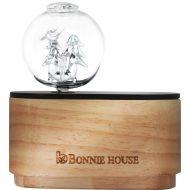 Essential Oil Nebulizing Diffuser Bonnie House Aromatherapy Pure & Organic Essential Oils Nebulizer with Christmas Tree, Adjustable Function, Wood and Glass, No Plastic, No Water