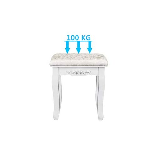  Bonnlo White Vanity Stool Makeup Dressing Piano Stool with Solid Wood Legs,Vanity Bench with Padded Seat Padded Chairs