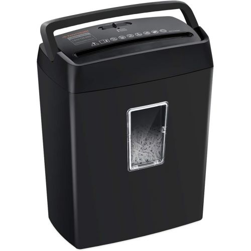  [아마존베스트]Bonsaii 6-Sheet Cross-Cut Paper Shredder, High-Security P4 Office Shredders with 3.5 Gallons Wastebasket Capacity and Transparent Window, Black (C204-C)