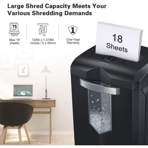  [아마존베스트]Bonsaii EverShred C149-C 18-Sheet Heavy Duty Cross-Cut Paper/CD/Credit Card Shredder with 6 Gallon Pullout Basket and 4 Casters, 60 Minutes Running Time, Black