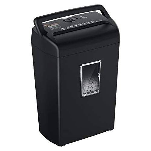  [아마존베스트]Bonsaii 10-Sheets Cross-Cut Paper and Credit Card Shredder with 5.5 Gallons Wastebasket Capacity and Transparent Window, Black (C209-D)