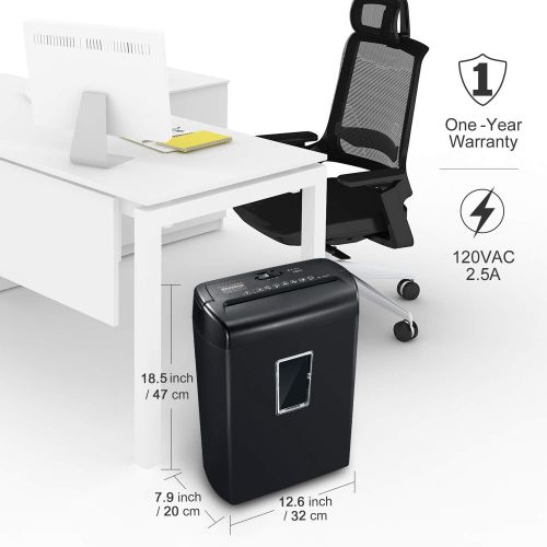  [아마존베스트]Bonsaii 10-Sheets Cross-Cut Paper and Credit Card Shredder with 5.5 Gallons Wastebasket Capacity and Transparent Window, Black (C209-D)