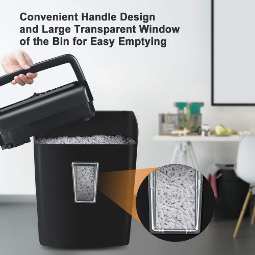  [아마존베스트]Bonsaii 10-Sheets Cross-Cut Paper and Credit Card Shredder with 5.5 Gallons Wastebasket Capacity and Transparent Window, Black (C209-D)