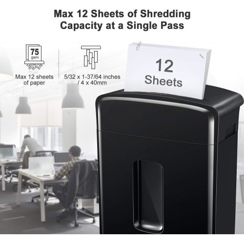  [아마존베스트]Bonsaii 12-Sheet Cross-Cut Paper, CD/DVD, and Credit Card Shredder with 3.5-gallons Pullout Basket, Black (C220-A)