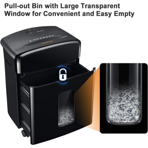  [아마존베스트]Bonsaii 12-Sheet Cross-Cut Paper, CD/DVD, and Credit Card Shredder with 3.5-gallons Pullout Basket, Black (C220-A)