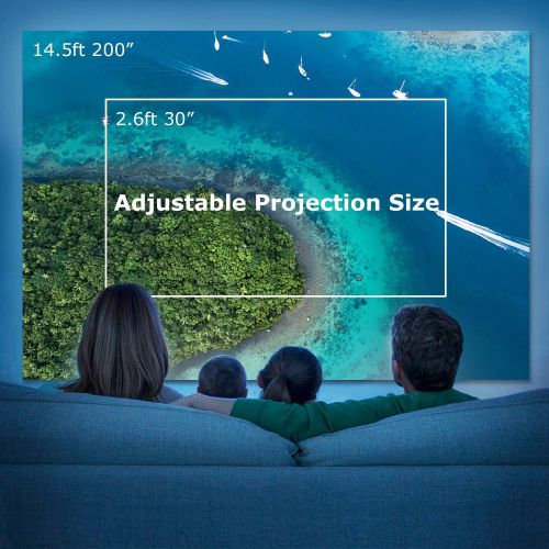  Bonsaii Movie Projector Outdoor, 1080p Supported Mini Projector with 200 Display, 5500 Lux Video Projector 2000:1 Contrast Ratio for Outdoor Movie Home Theater, Compatible with HDMI,TV Sti