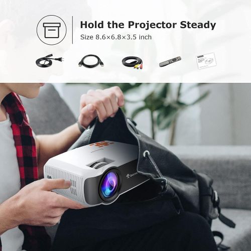  Bonsaii TV Projector, Support 1080P Outdoor Movie Projector for Home, Video Projector Compatible with Phone Wired Synchronization/Streaming Stick/HDMI/VGA/TF/USB/TVBox/Laptop