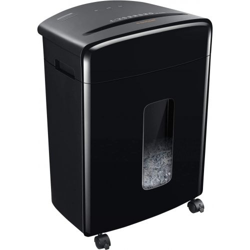  [아마존베스트]Bonsaii Updated 15-Sheet Cross-Cut Paper Credit Card Shredder for Office with 5.3 Gallon Pullout Basket and 4 Casters, 30 Minutes Running Time, Black (C221-A)