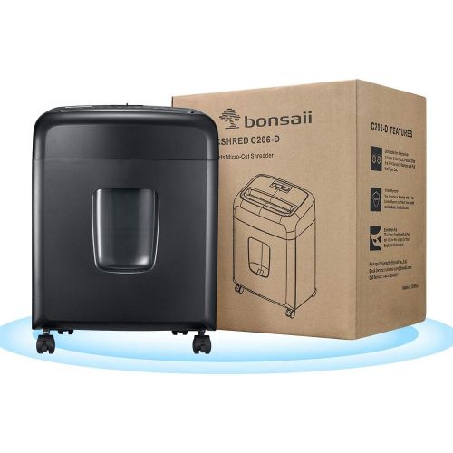  bonsaii Shredder for Home Office, Micro Cut Paper and Credit Card Shredder, 8 Sheet Paper Shredder with 4 Gallons Transparent Window, Black (C206-D)