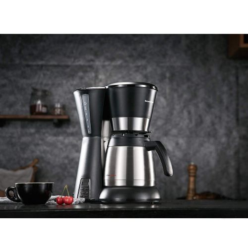  Bonsenkitchen Programmierbare Kaffeemaschine mit 8-10 (1.2L) Tassen Thermoskanne, Thermische Edelstahl Filterkaffeemaschine, Wasserstandsanzeige und Tropfschutzsystem (CM8761)