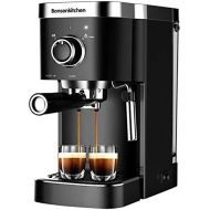 Bonsenkitchen Espresso Machine 20 Bar Expresso Coffee Maker with Milk Frother Wand, Fast Heating Automatic Coffee Machines for Espresso, Cappuccino Latte and Macchiato, 1350W