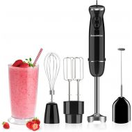 Bonsenkitchen Immersion Hand Blender, 12-Speed and Turbo Mode Hand Mixer, 5-In-1 Stick Blender with Whisk, Egg&Cream Beater, Mearsuring Mug, Milk Frother, Emulsion Handheld Food Mixer For Smooth