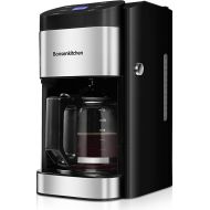 Bonsenkitchen 12-Cup Programmable Coffee Maker, Fast Heating Drip Coffee Machine with Glass Carafe, Coffeemaker with Keep-Warm Function and Auto Shut-off, 1.8L Large Capacity Water Tank, Removab
