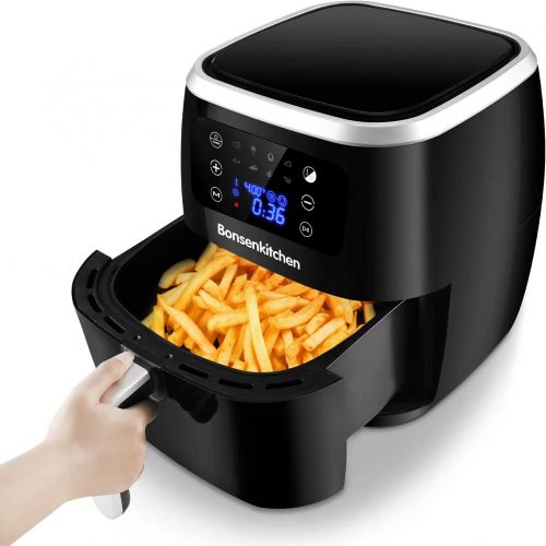  Bonsenkitchen Air Fryer, 6 Quart Digital Air Fryer Electric Hot Airfryer Oven Oilless Cooker with LCD Screen and Nonstick Frying Pot, ETL/UL Certified 1700W, Dishwasher Safe, BPA-F