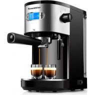 Bonsenkitchen Espresso Machine 20 Bar Coffee Machine with Milk Frother Wand, 1350W High Performance No-Leaking 1.25L Removable Water Tank Coffee Maker For Espresso, Cappuccino, Latte, Machiato,