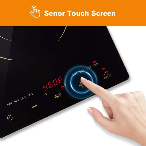  [아마존베스트]Bonsenkitchen 1800W Portable Induction Cooktop w ETL Approved, Electric Single Countertop Burner with LCD Touch Screen Sensor and Digital Timer