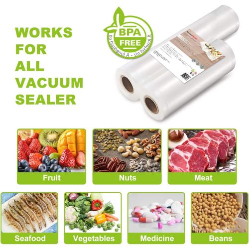  [아마존베스트]Bonsenkitchen Heavy Duty Vacuum Sealer Bags For Food, 50 Pint 6x 10 Food Saver Bag for FoodSaver, Seal a Meal, Geryon Vacuum Machine, Commercial Grade, BPA Free Vacuum Seal Bag Perfect for Sous