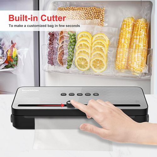  [아마존베스트]Vacuum Sealer Machine w/Starter Kit, Bonsenkitchen Food Saver Packing Vacuum Sealer for Meal Preparation & Sous Vide Cooking, Automatic Bag Sealing,Dry & Moist Food Modes