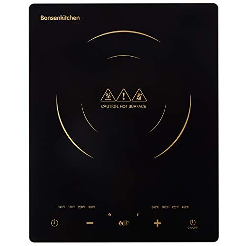  [아마존베스트]Bonsenkitchen 1800W Portable Induction Cooktop w ETL Approved, Electric Single Countertop Burner with LCD Touch Screen Sensor and Digital Timer