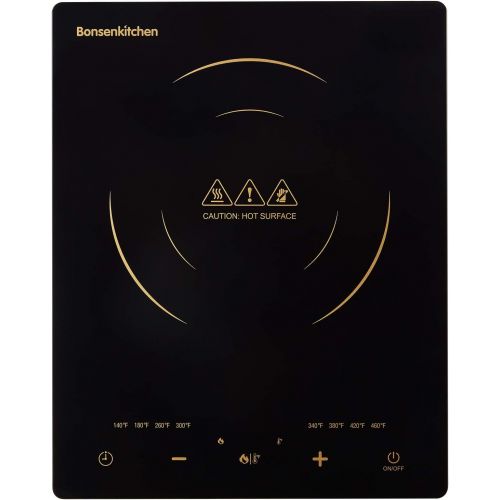  [아마존베스트]Bonsenkitchen 1800W Portable Induction Cooktop w ETL Approved, Electric Single Countertop Burner with LCD Touch Screen Sensor and Digital Timer