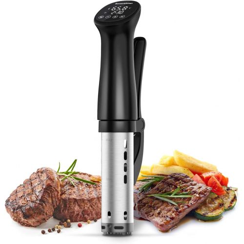  [아마존베스트]Bonsenkitchen Sous Vide Precision Cooker 1200W Ultra-quiet,IPX7 Waterproof,Thermal Immersion Circulators with Big Digital Touchscreen Display,Control Temperature and Timer for Kitchen